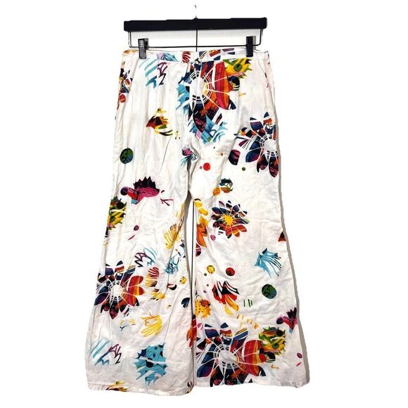 Allen Simplement Wide Leg Pants Size L/XL Low Rise Whimsical Festival Boho Artsy - Picture 2 of 8